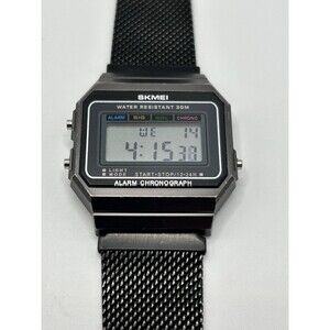 SKMEI Mens Digital Watch 30mm Black Chronograph 30M WR Alarm Quartz 1639